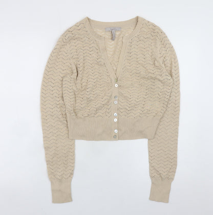 Womens UK Size 12 Pepperberry Beige Cardigan Jumper