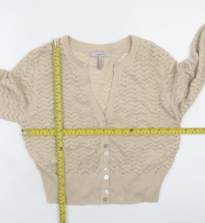 Womens UK Size 12 Pepperberry Beige Cardigan Jumper