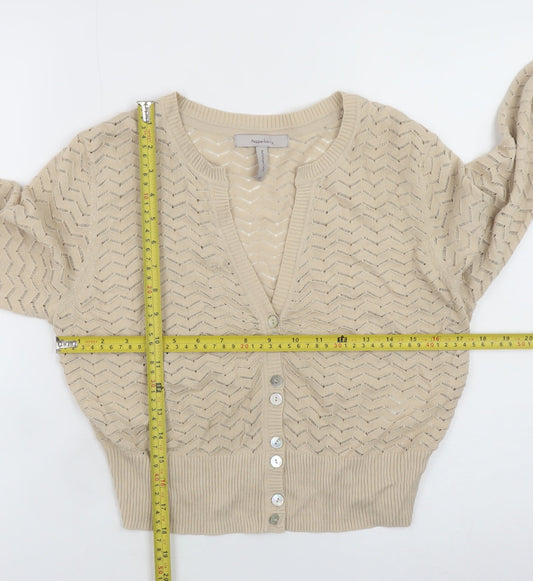 Womens UK Size 12 Pepperberry Beige Cardigan Jumper