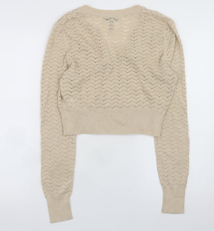 Womens UK Size 12 Pepperberry Beige Cardigan Jumper