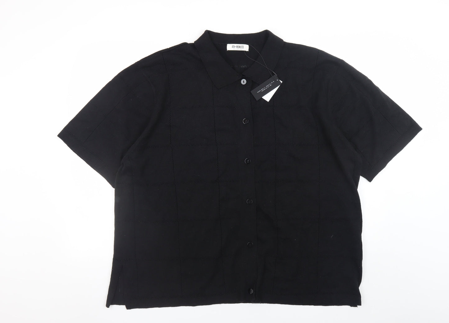 Womens UK Size 16 4th & Reckless Black Cardigan Jumper