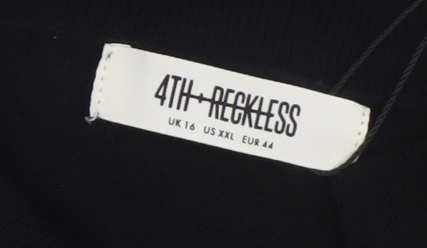 Womens UK Size 16 4th & Reckless Black Cardigan Jumper
