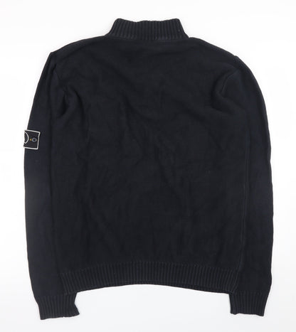 Mens UK Size XL Leeds Originals Black Henley Jumper