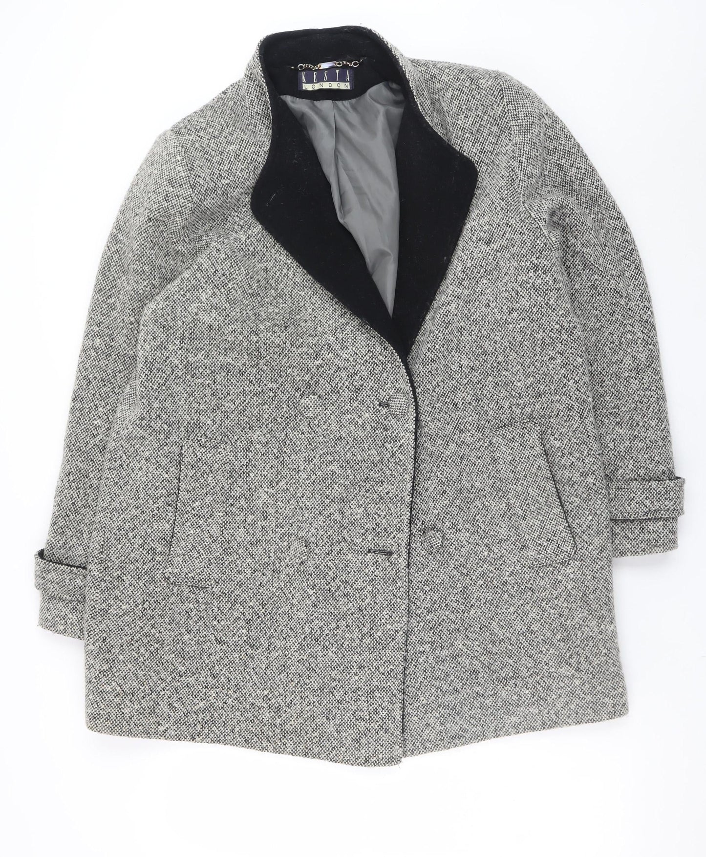Womens UK Size 14 Kesta London Grey Overcoat
