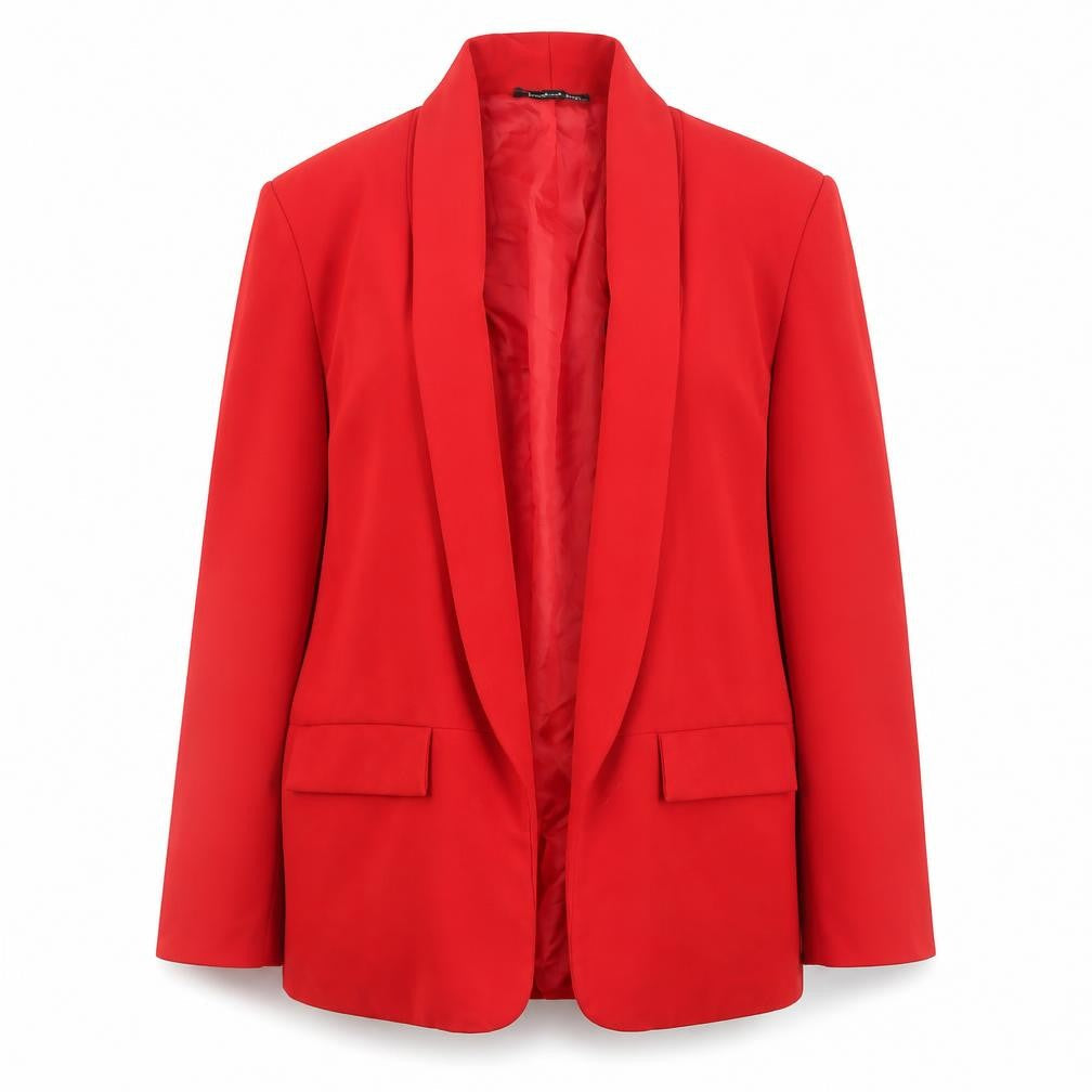 Boohoo Women’s Red Blazer Jacket Size 12 Regular Fit Lined