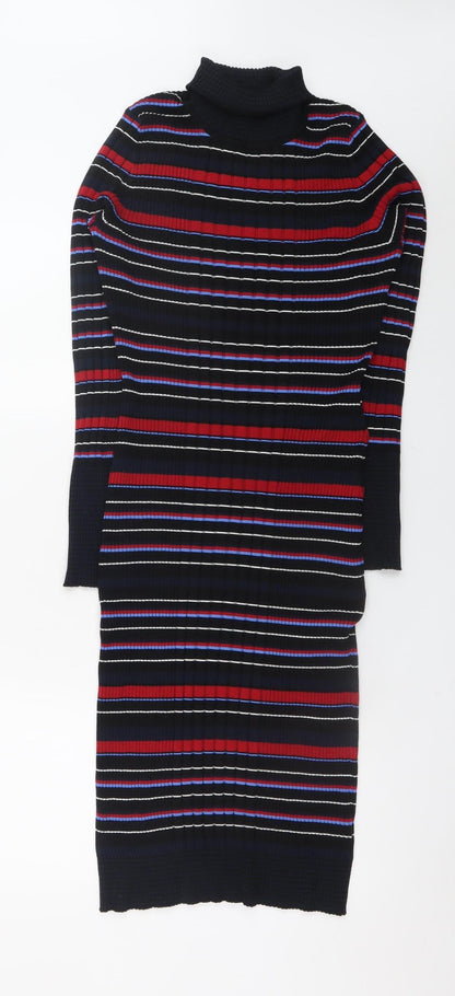Next Womens Multicoloured Size 14 Knit Midi Bodycon Dress
