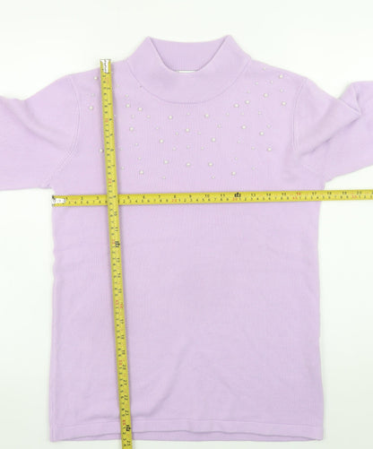 Womens UK Size 10 Damart Purple Pullover Jumper
