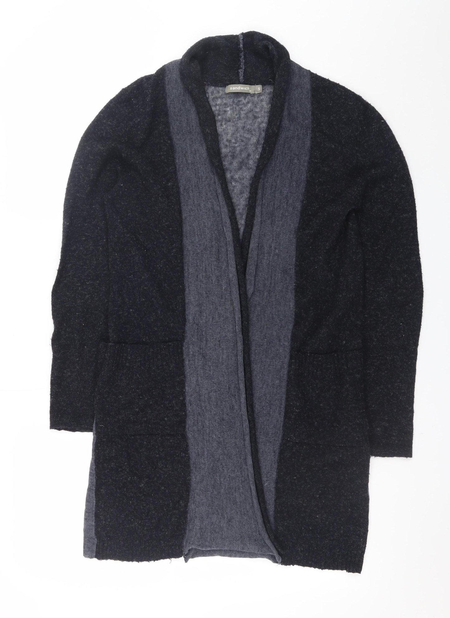 Womens UK Size S Sandwich Grey Cardigan Jumper