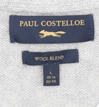 Womens UK Size 14 Paul Costelloe Grey Cardigan Jumper