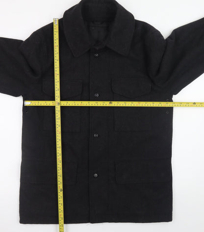 Mens UK Size M Cignal Black Overcoat