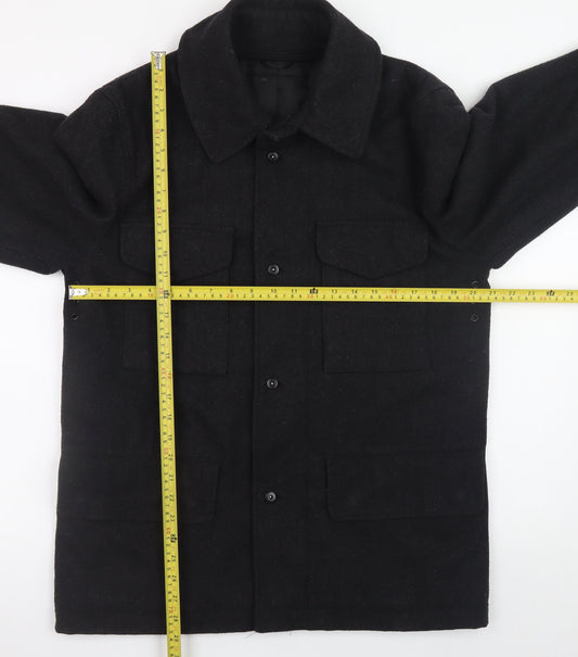 Mens UK Size M Cignal Black Overcoat