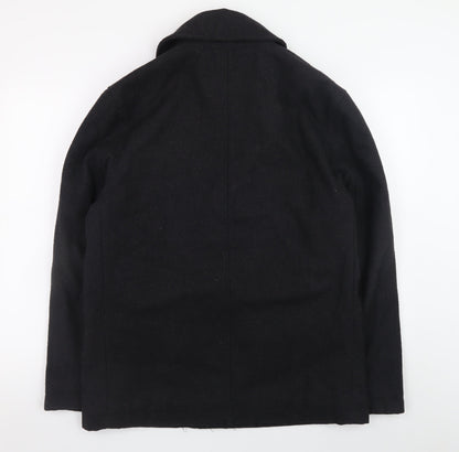 Mens UK Size M Cignal Black Overcoat