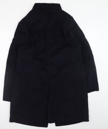Mens UK Size S Mango Man Black Overcoat