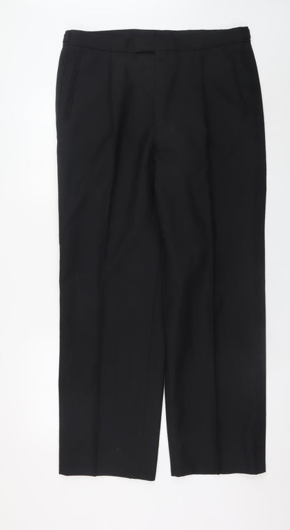 Mens UK Size 36S Skopes Regular Fit Dress Pants Black Trousers