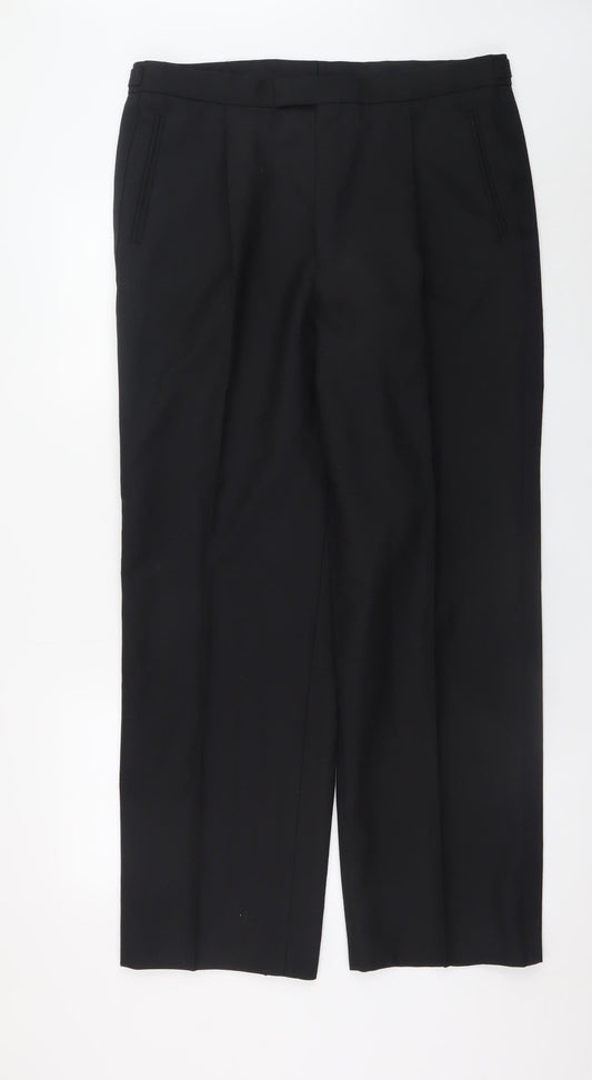 Mens UK Size 36S Skopes Regular Fit Dress Pants Black Trousers
