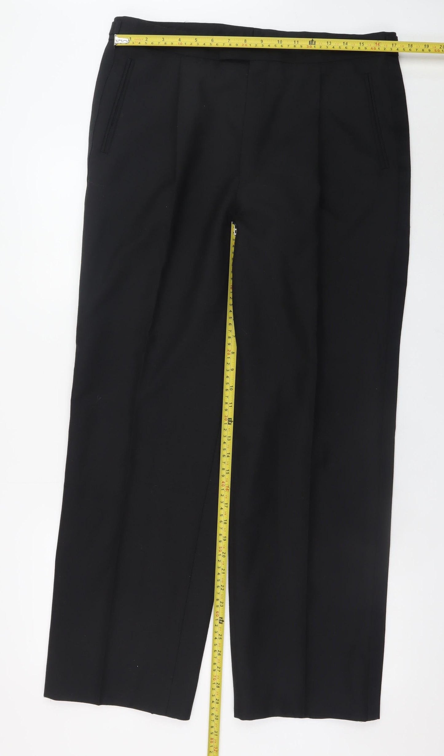 Mens UK Size 36S Skopes Regular Fit Dress Pants Black Trousers