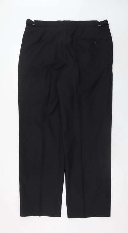 Mens UK Size 36S Skopes Regular Fit Dress Pants Black Trousers
