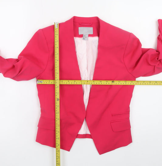 H&M Women’s Pink Blazer Jacket Size 8 Slim Fit Lightweight