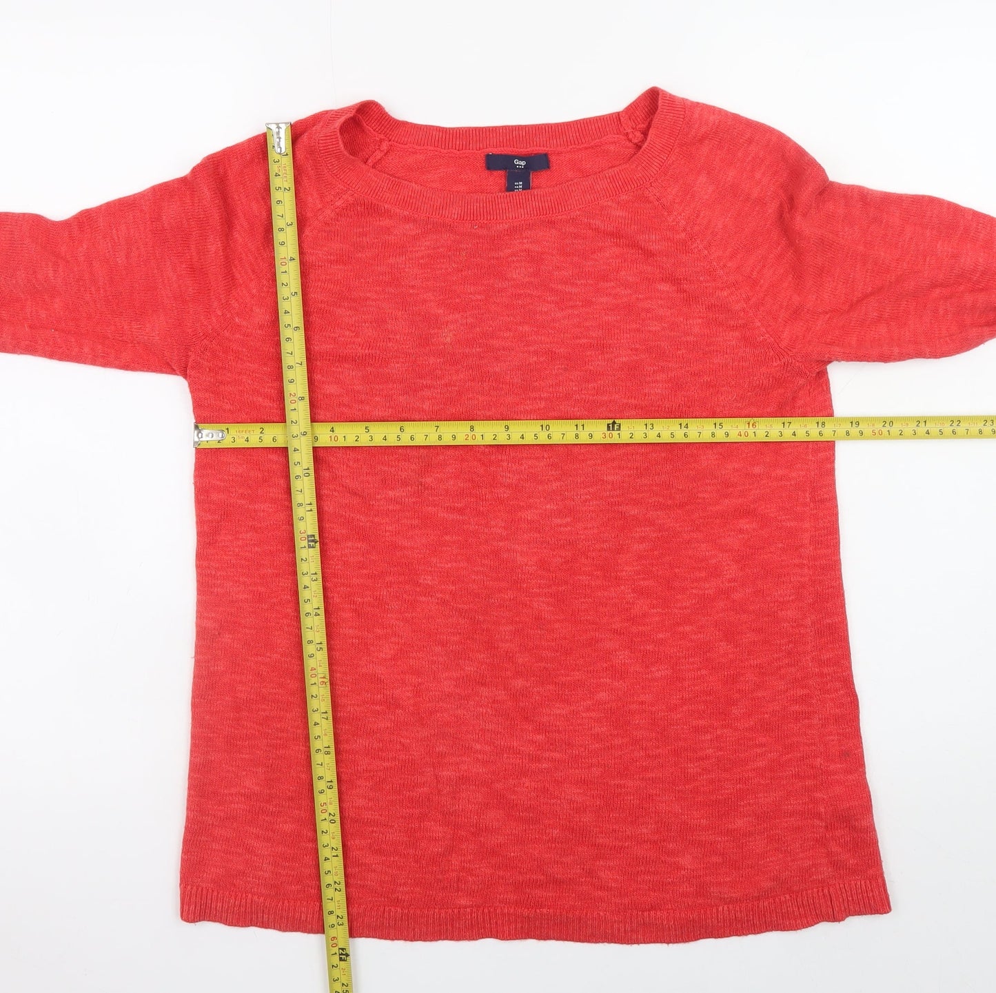 Gap Men Red Cotton Crew Neck Pullover Jumper Size M