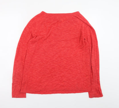 Gap Men Red Cotton Crew Neck Pullover Jumper Size M