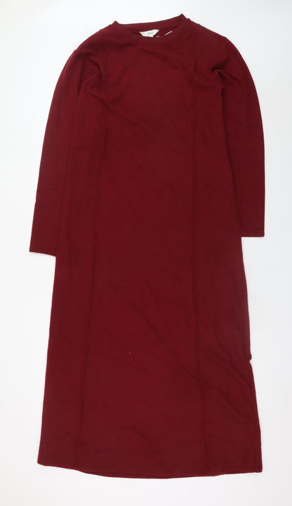 Marks and Spencer Women Red Tall Size 10 Shift Midi Dress
