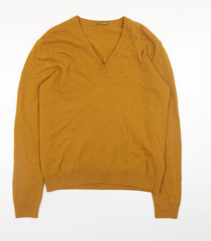 Mens UK Size L United Colors of Benetton Brown Pullover Jumper