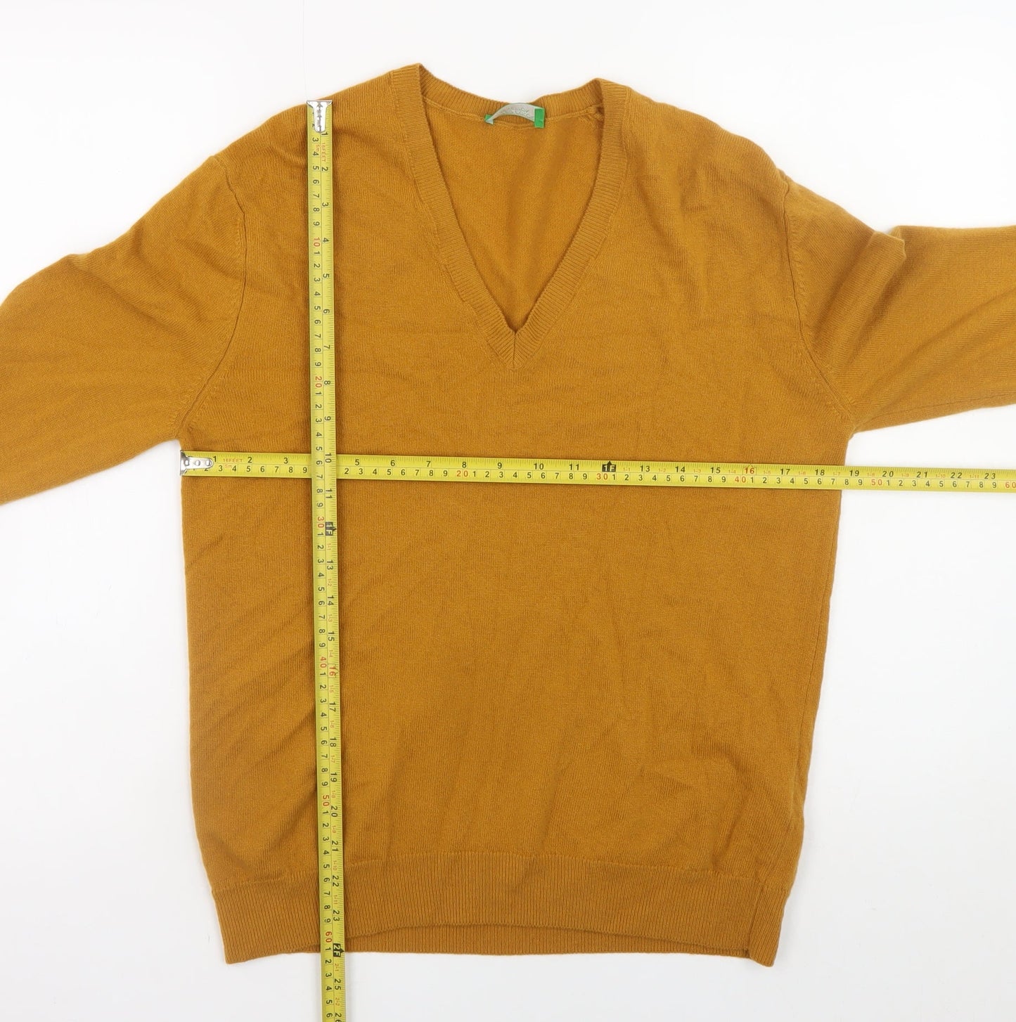 Mens UK Size L United Colors of Benetton Brown Pullover Jumper