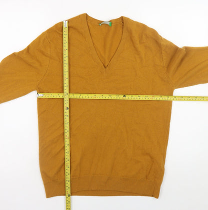 Mens UK Size L United Colors of Benetton Brown Pullover Jumper