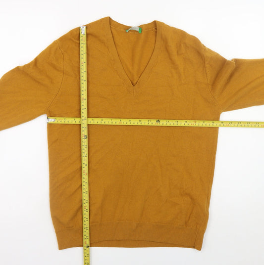 Mens UK Size L United Colors of Benetton Brown Pullover Jumper