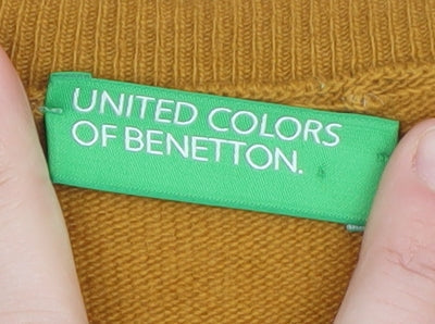 Mens UK Size L United Colors of Benetton Brown Pullover Jumper
