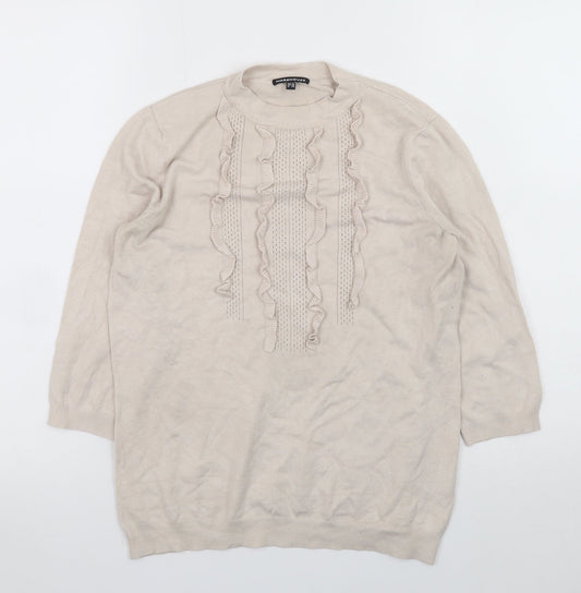 Womens UK Size M Warehouse Beige Pullover Jumper