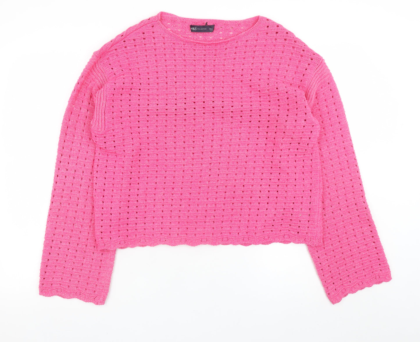 Womens UK Size L Marks and Spencer Pink Pullover Jumper