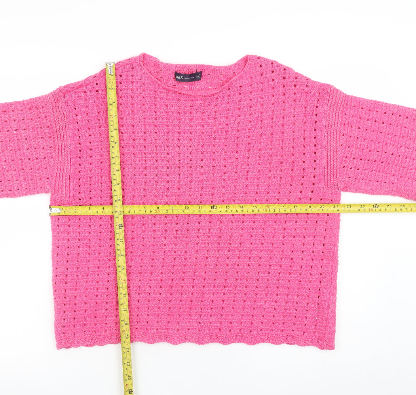 Womens UK Size L Marks and Spencer Pink Pullover Jumper