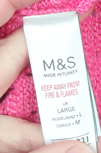 Womens UK Size L Marks and Spencer Pink Pullover Jumper