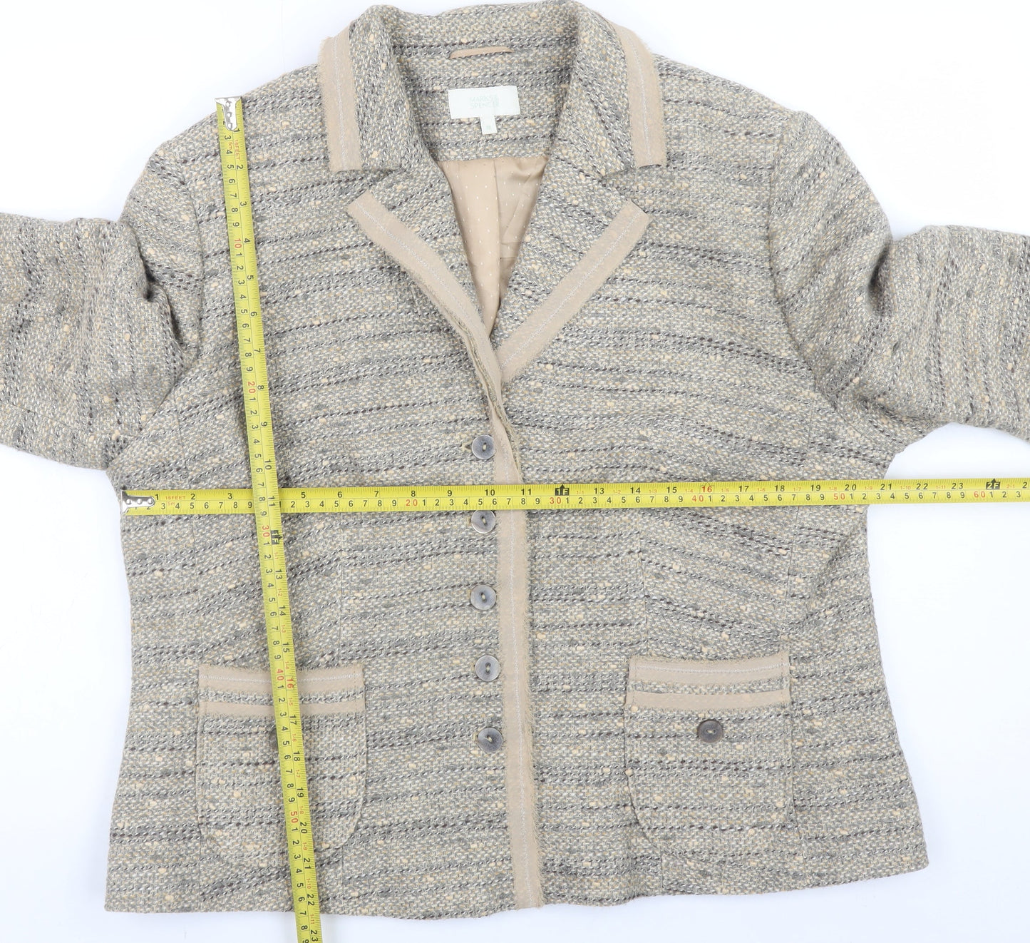 Womens UK Size 20 Marks and Spencer Beige Cardigan Jumper
