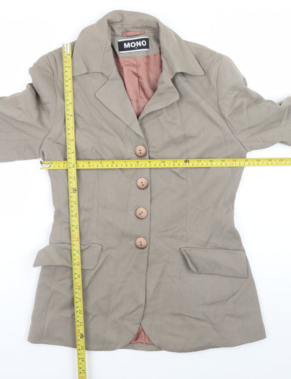 MONO Women Beige Size 10 Single Breasted Blazer