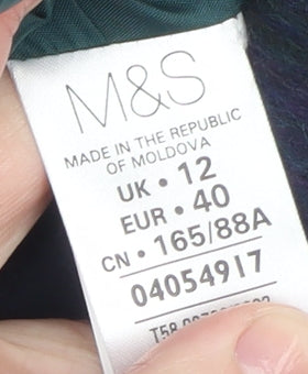 Womens UK Size 12 Marks and Spencer Multicoloured Overcoat