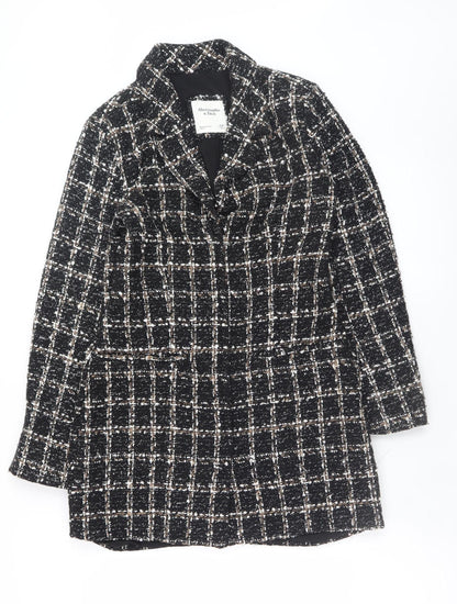 Abercrombie & Fitch Womens Black Tweed Check Blazer XS Petite