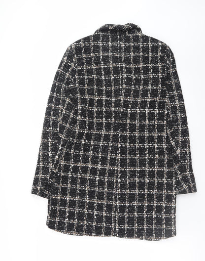 Abercrombie & Fitch Womens Black Tweed Check Blazer XS Petite