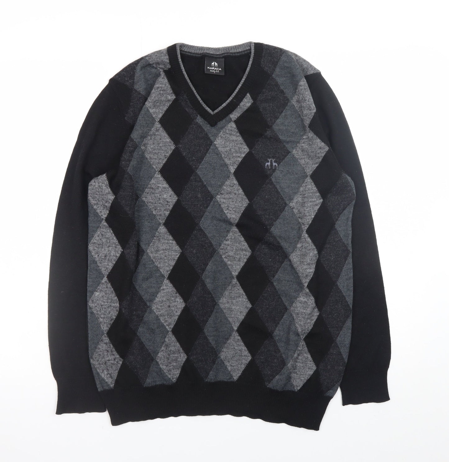 Mens UK Size L Karaca Grey Pullover Jumper