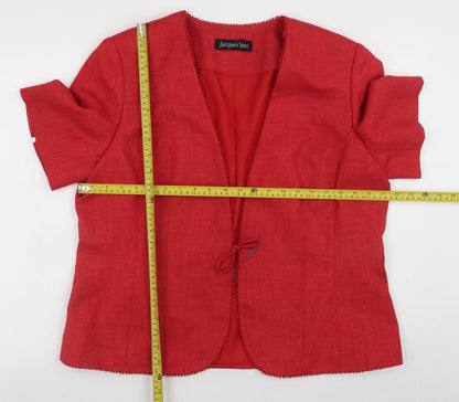 Jacques Vert Women's Red Short Sleeve Blazer Jacket Size 18