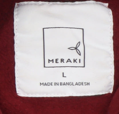 Mens UK Size L Meraki Red Pullover Hoodie