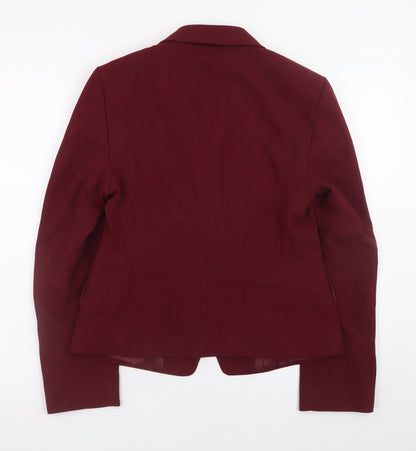 Marks and Spencer Womens Red Blazer Jacket Size 10 Classic Formal Workwear
