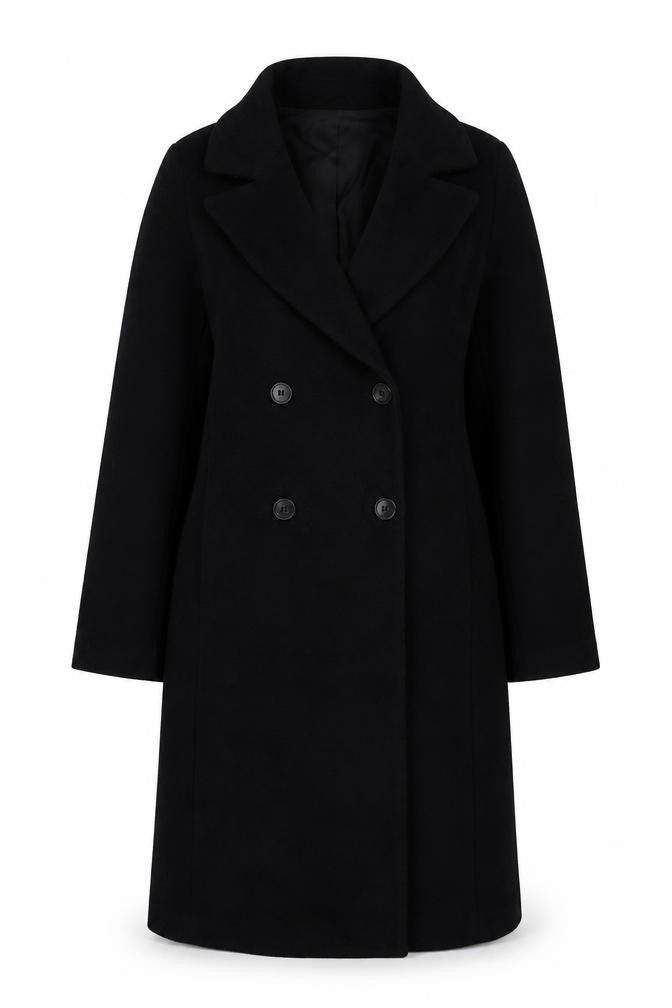 Womens UK Size XS H&M Black Overcoat
