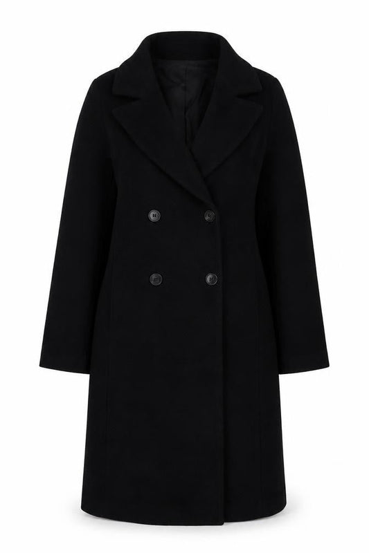 Womens UK Size XS H&M Black Overcoat