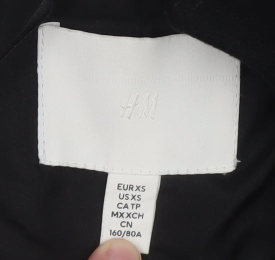 Womens UK Size XS H&M Black Overcoat