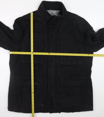 Mens UK Size 2XL Marks and Spencer Black Overcoat