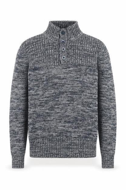 Mens UK Size M Identic Grey Henley Jumper