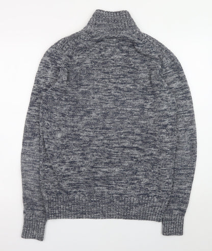 Mens UK Size M Identic Grey Henley Jumper
