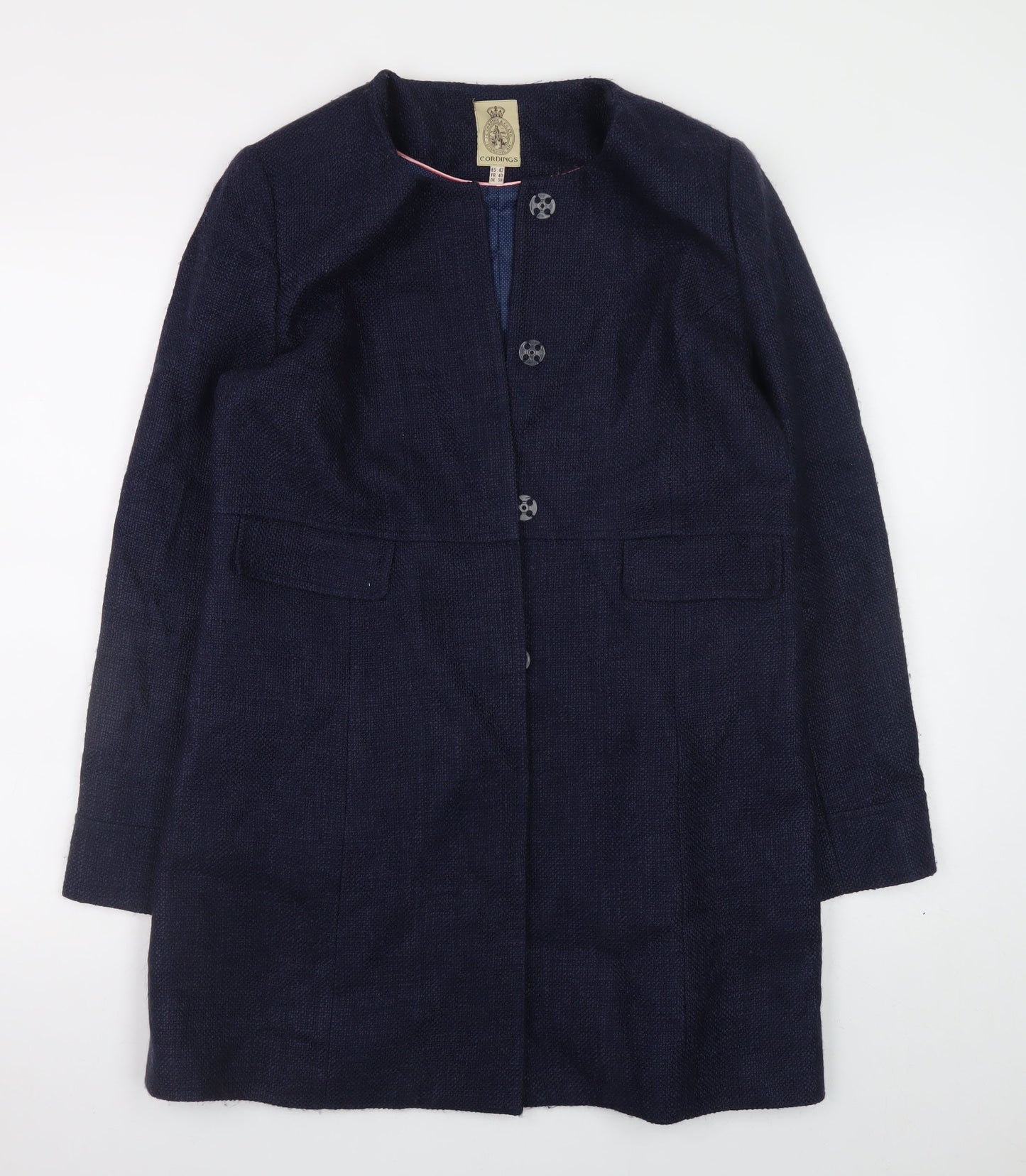 Womens UK Size 12 Cordings Blue Overcoat